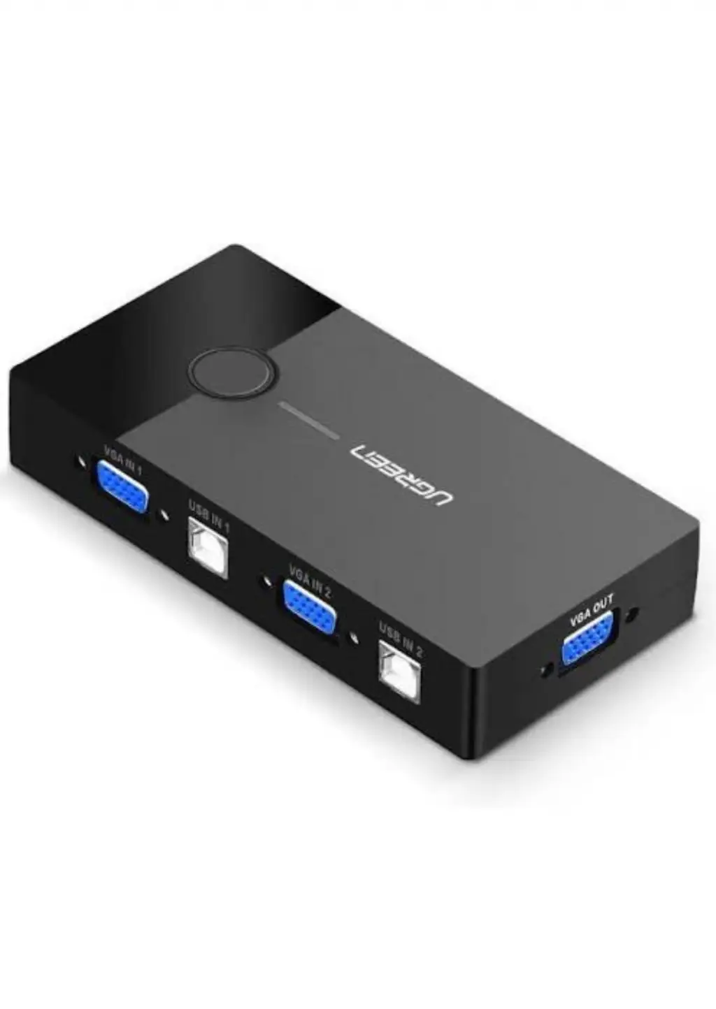 30357 UGREEN 2-Port USB VGA KVM Switch Box ABS Case
