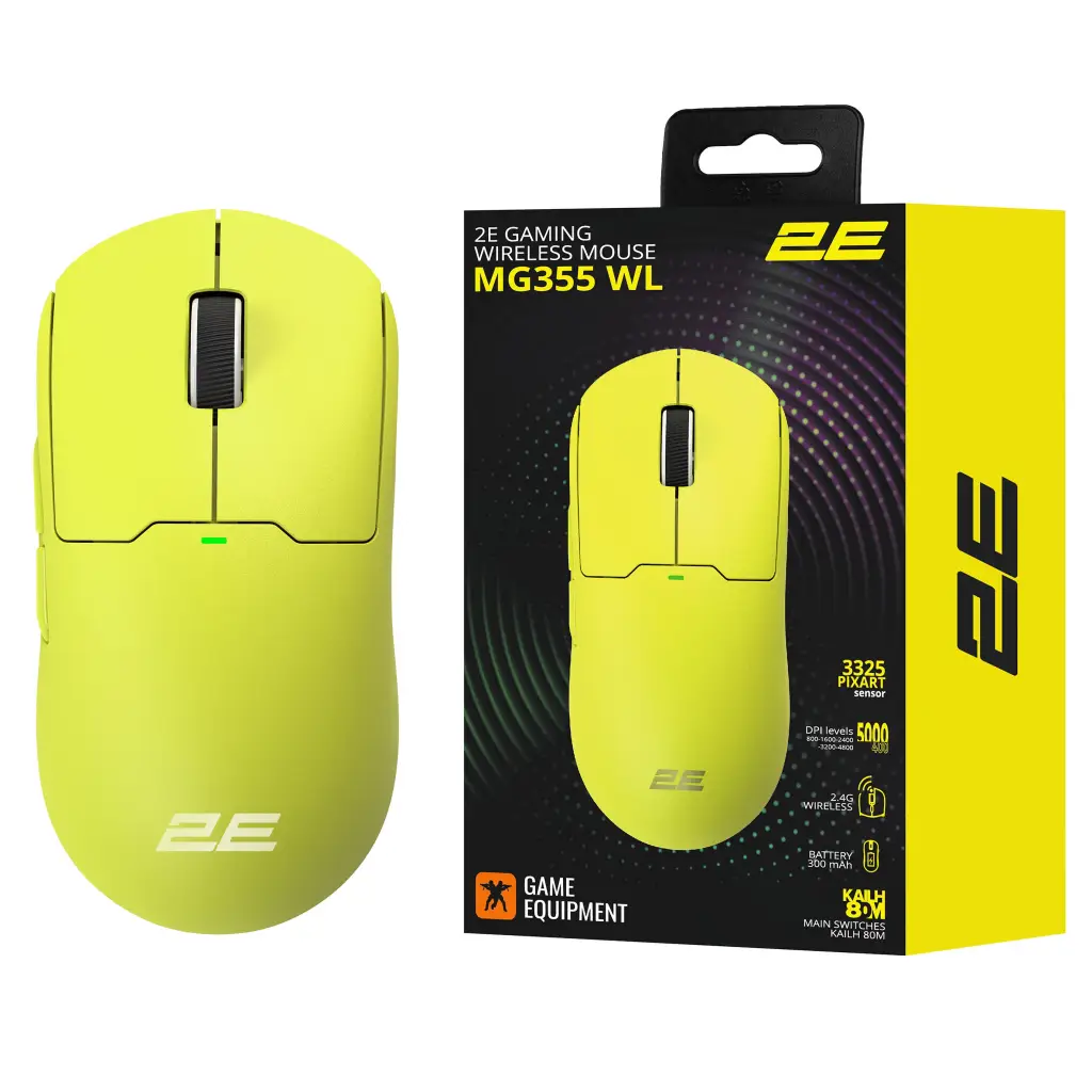 2E Gaming MG355 WL simsiz siçan, sarı (2E-MG355UYW-WL)