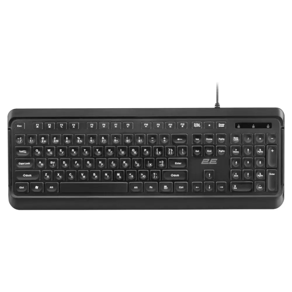 2E Keyboard KS120 White backlight USB Black 2E-KS120UB